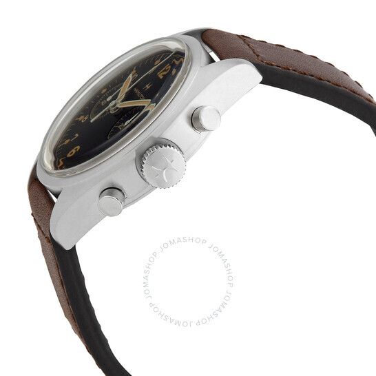 카키 크로노그라프 블랙 다이얼 남성 시계 Hamilton Khaki Aviation Pioneer Chronograph Hand Wind Black Dial Men's Watch H76409530 H76409530