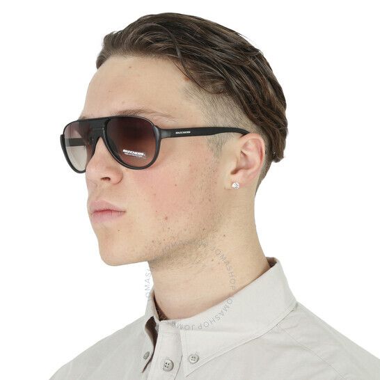 그라디언트 브라운 파일럿 남성 선글라스 Skechers Gradient Brown Pilot Men's Sunglasses SE6195 02F 58 SE6195 02F 58