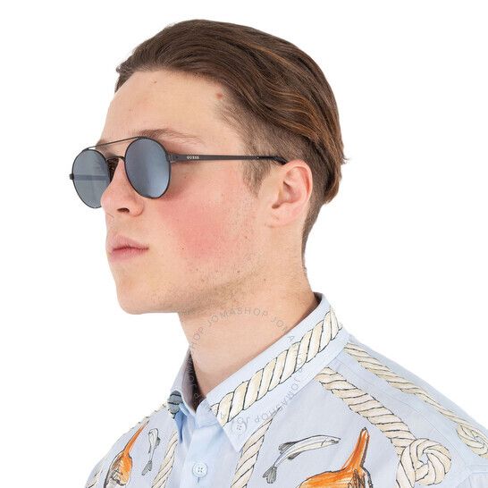 그린 라운드 남성 선글라스 Guess Green Mirror Round Men's Sunglasses GU6940 02Q 53 GU6940 02Q 53