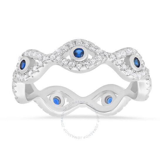 스털링 실버 아이 반지 Kylie Harper Sterling Silver CZ Evil Eye Eternity Band Ring 04-318-DSR