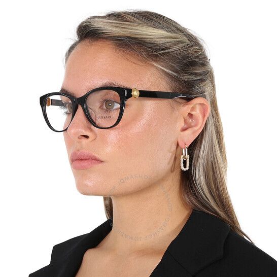 베르사체 캣 아이 여성 Versace Demo Cat Eye Ladies Eyeglasses VE3330F GB1 55 VE3330F GB1 55