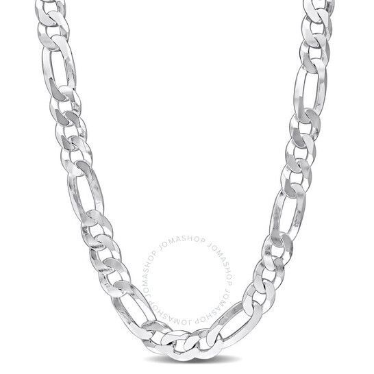 플랫 체인 목걸이 스털링 실버 AMOUR 12.3mm Flat Figaro Chain Necklace In Sterling Silver, 22 In JMS008833