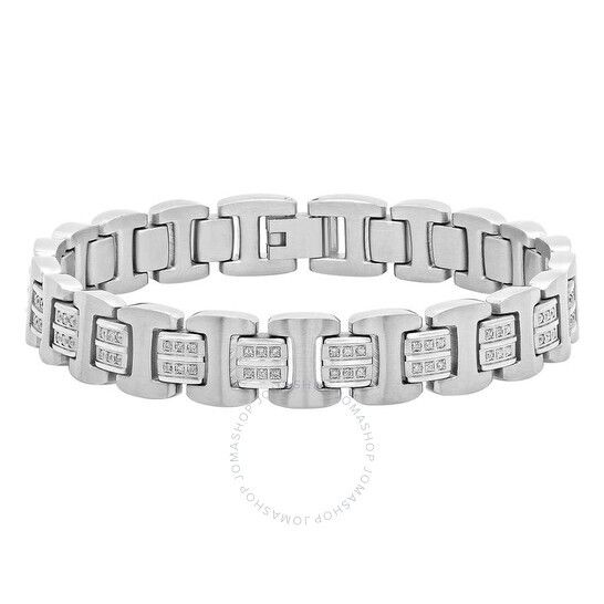 다이아몬드 스테인레스 스틸 남성 링크 팔찌 Robert Alton 1CTW Diamond Stainless Steel Men's Link Bracelet TS13040