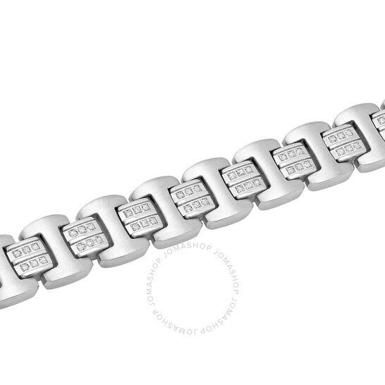 다이아몬드 스테인레스 스틸 남성 링크 팔찌 Robert Alton 1CTW Diamond Stainless Steel Men's Link Bracelet TS13040