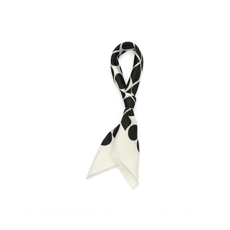 여성 실크 반다나 스카프 Women's Noel Silk Bandana Scarf 22443565 Black Fresh White