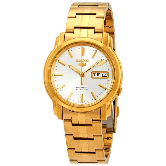 오토매틱 실버 다이얼 남성 시계 Seiko Series 5 Automatic Silver Dial Men's Watch SNKK74 SNKK74