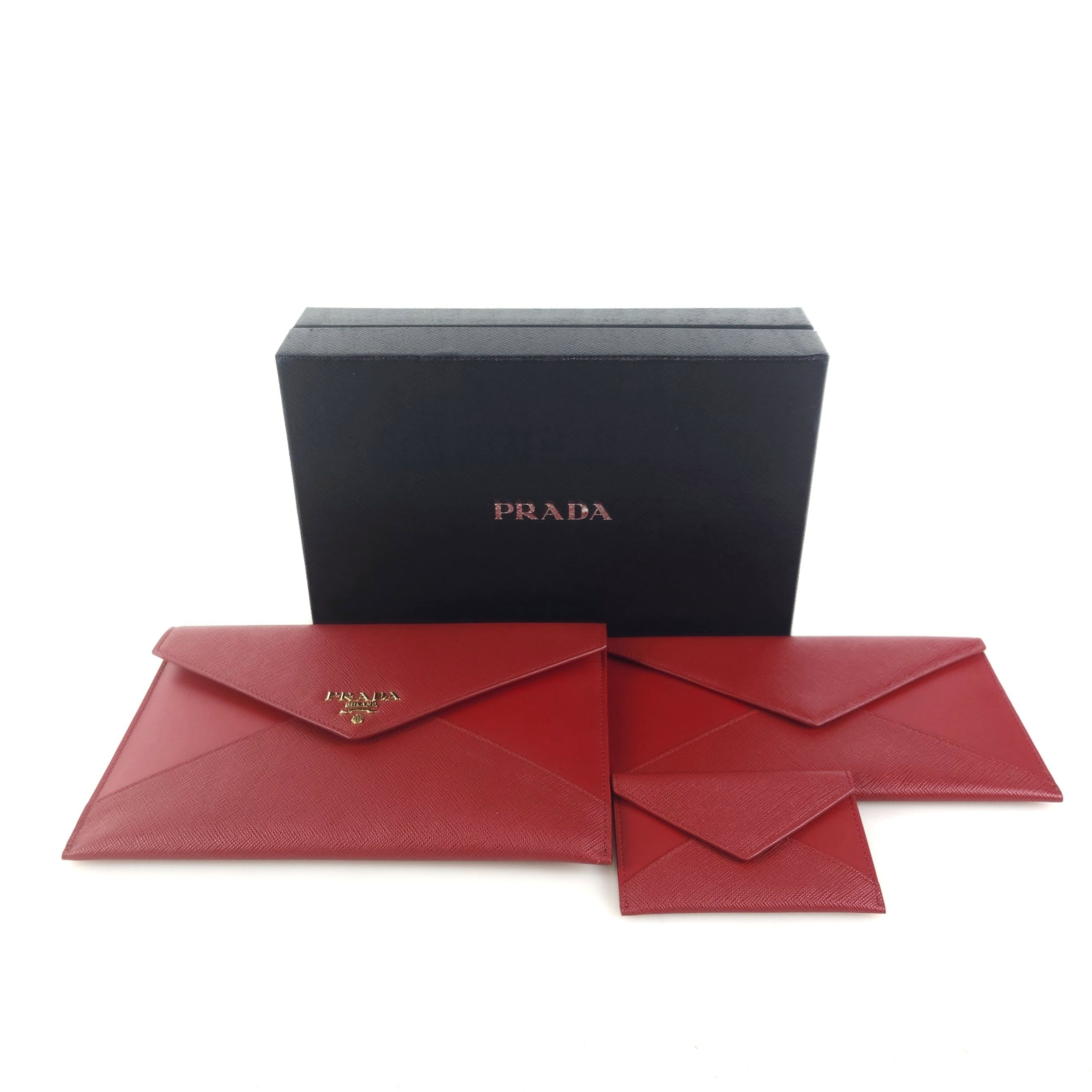 Prada Saffiano Triple Pouch 9569 134713523 | eBay