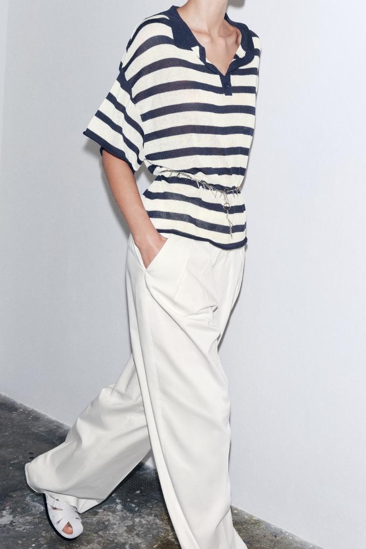 스트라이프 니트 폴로 셔츠 STRIPED KNIT POLO SHIRT 439511590