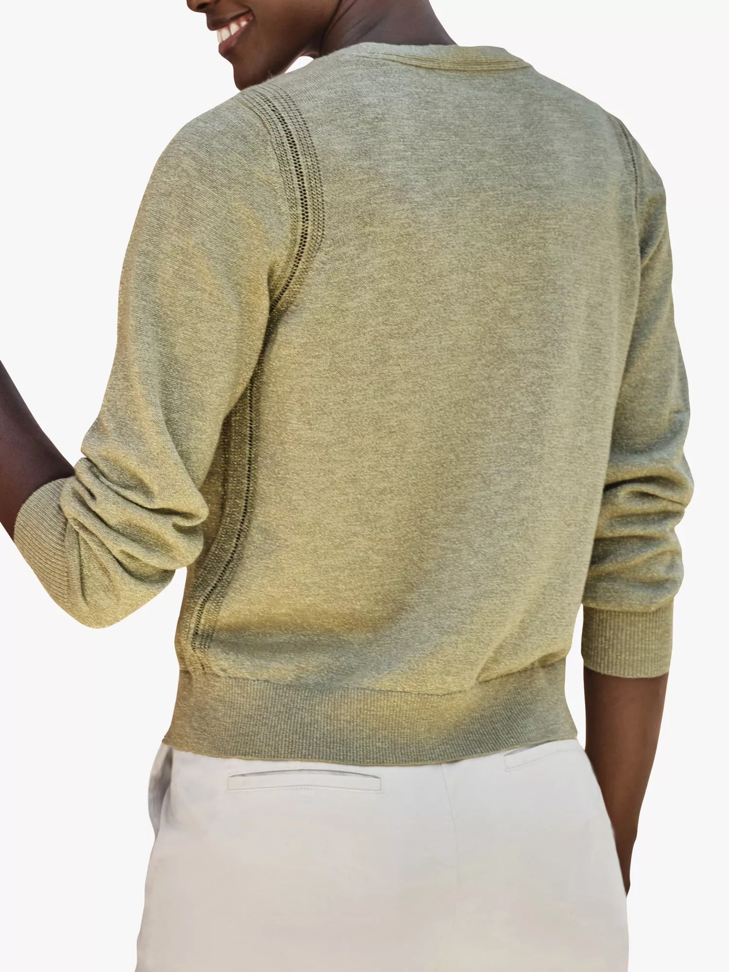 린넨 블렌드 가디건 카키 Linen Blend Sparkle Cardigan, Khaki 113586418