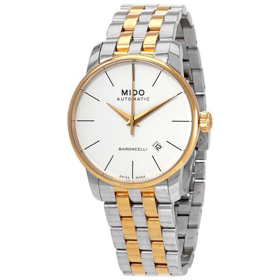 오토매틱 화이트 다이얼 남성 시계 Mido Baroncelli II Automatic White Dial Men's Watch M86009761 M86009761