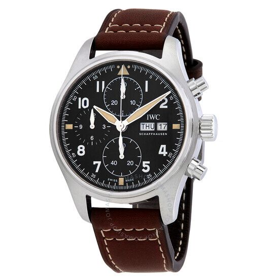 파일럿 크로노그라프 오토매틱 블랙 다이얼 남성 시계 IWC Pilot Spitfire Chronograph Automatic Black Dial Men's Watch IW387903 IW387903