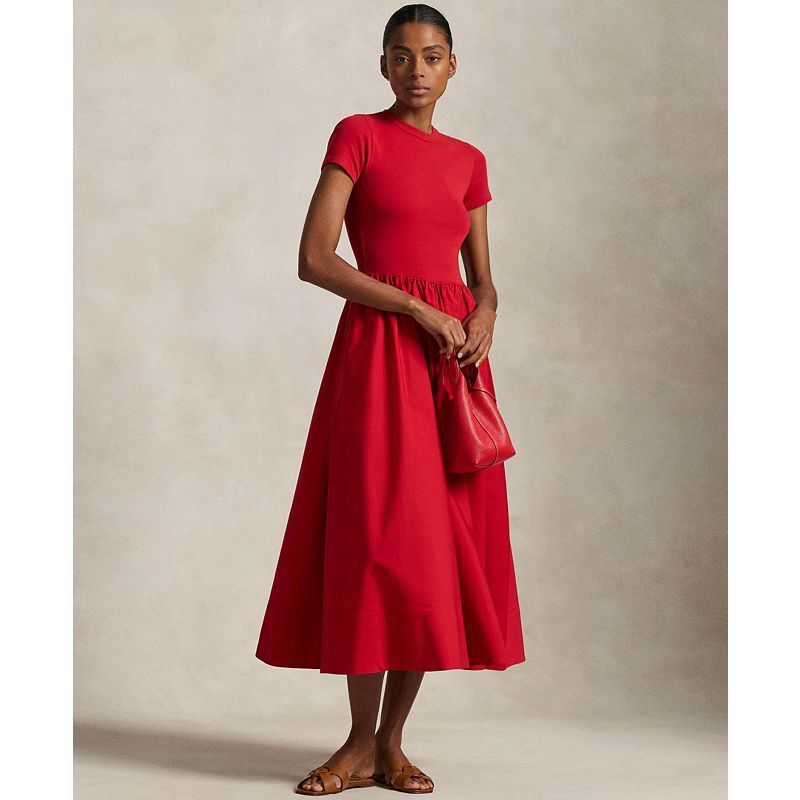 여성 코튼 반팔 드레스 Women's Cotton Short-Sleeve Dress 21269533 Red
