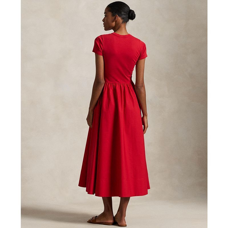 여성 코튼 반팔 드레스 Women's Cotton Short-Sleeve Dress 21269533 Red