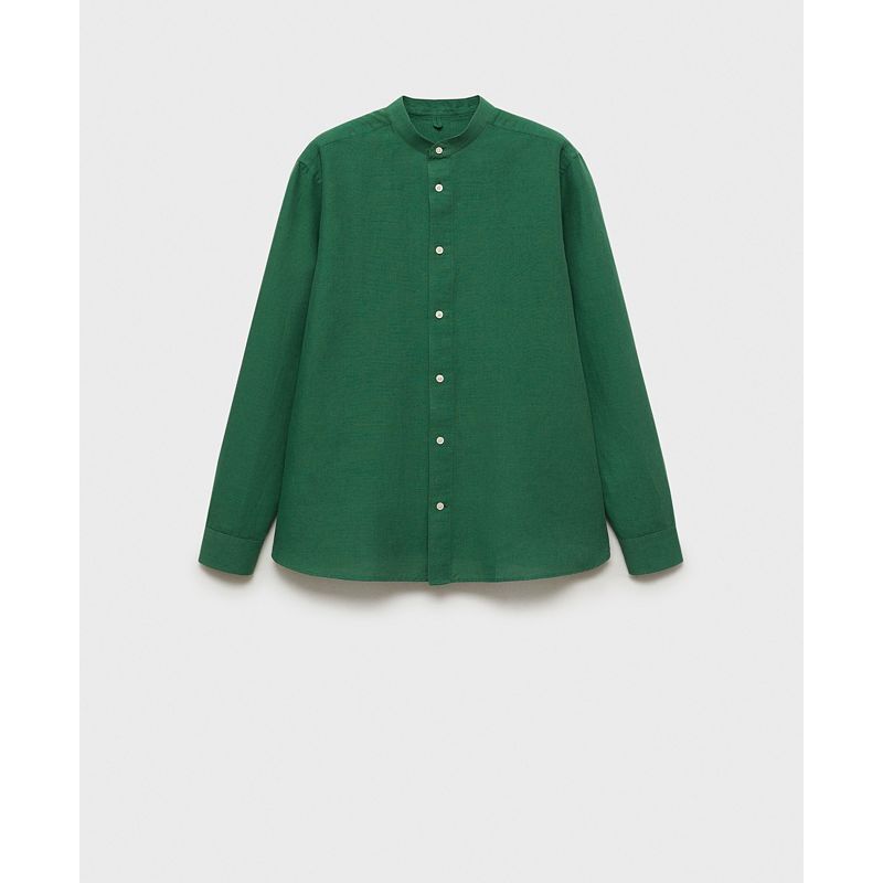 남성 넥 카라 린넨 셔츠 Men's Mao Collar Linen Shirt 20727168 Green