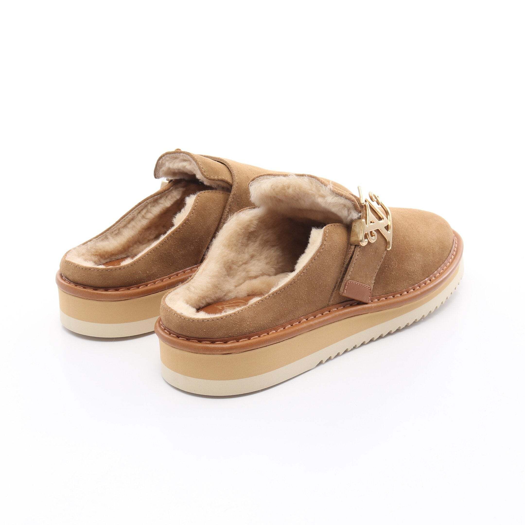 중고 남성,신발,샌들 슬리퍼 니고 뮬 무스탕 옐로우브라운 루이비통  LOUIS VUITTON × NIGO LV       977649
