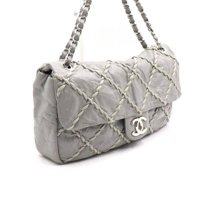 Chanel（シャネル）A48492グレーワイルドステッチフラップチェ Chanel（シャネル）A48492グレーワイルドステッチフラップチェ
