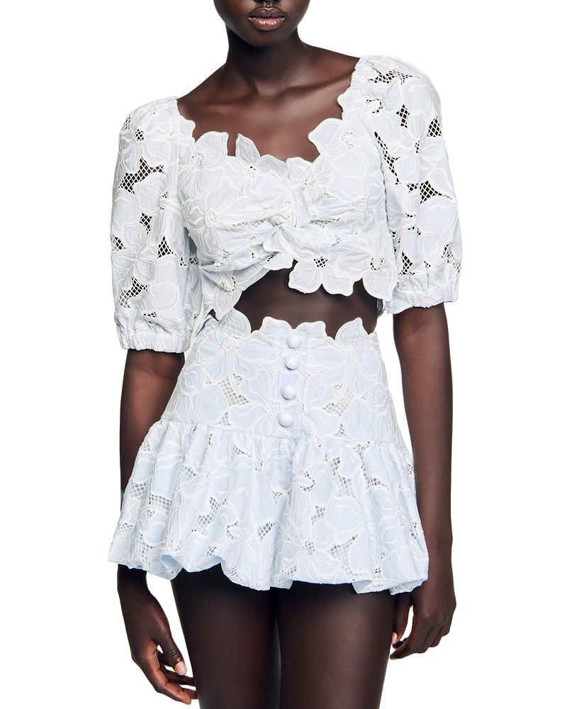 레이스 크롭 탑 Roseraie Lace Cropped Top 5455756