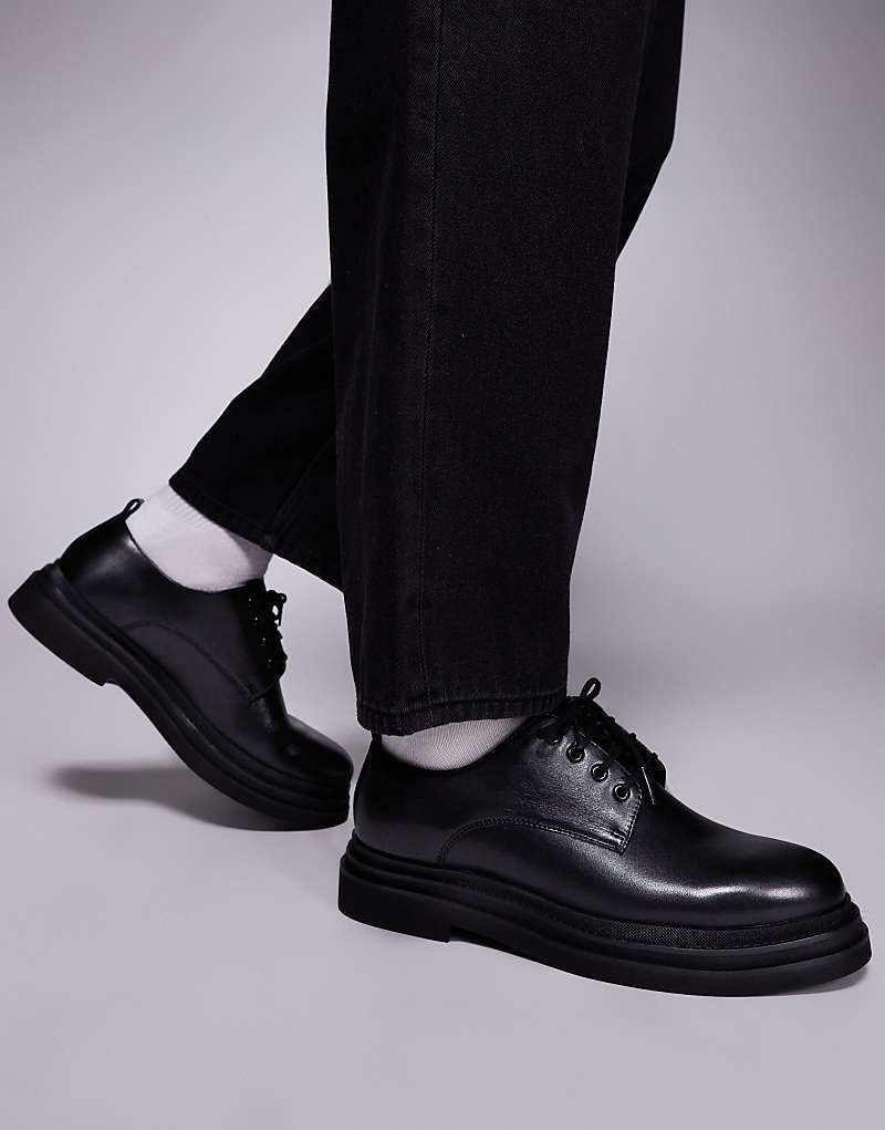런던 블랙 Walk London   Brooklyn   Derby-Schuhe aus Leder in Schwarz 207273837Schwarz