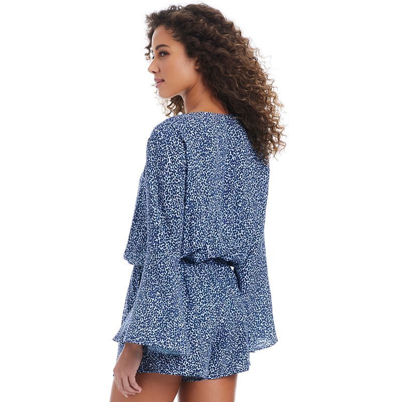 여성 더 롱 슬리브 레이스업 스윔 Women's On The Prowl Long Sleeve Lace-Up Romper Swim Cover-Up, Exclusively at Macy's  21325074 Navy