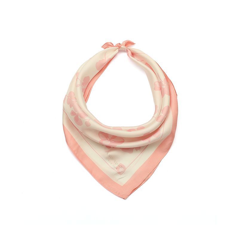 여성 스프링 실크 반다나 스카프 Women's Spring Pansies Silk Bandana Scarf 20663721 Cream