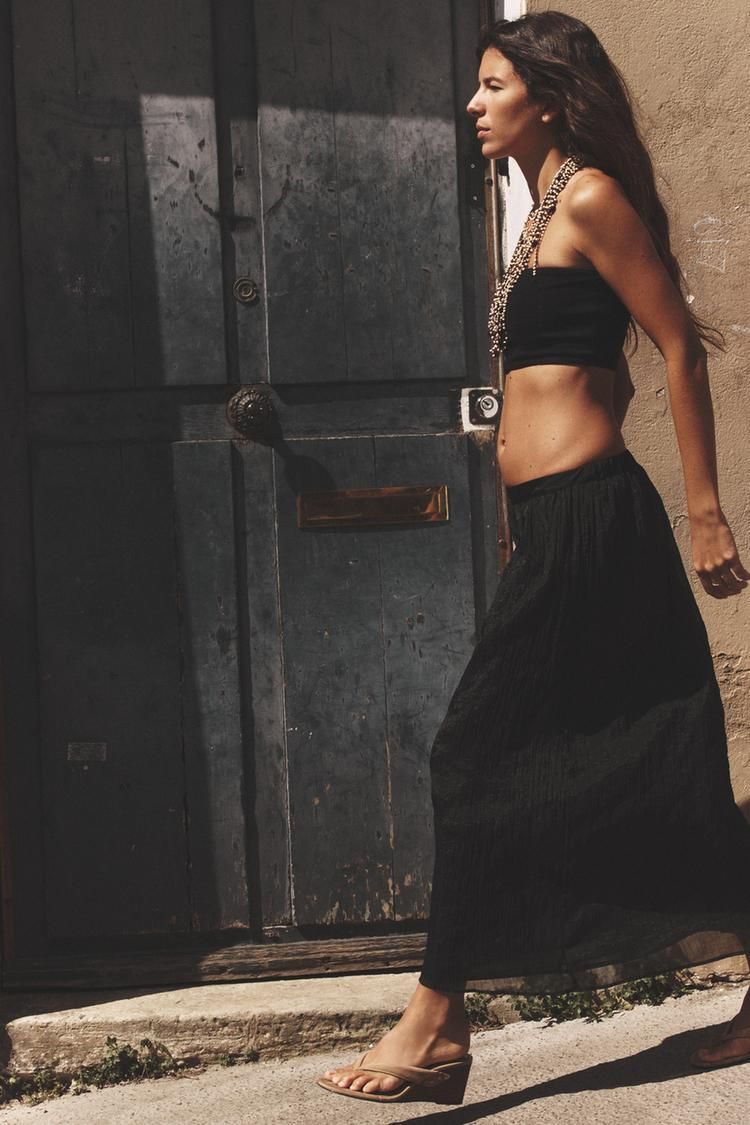 탑 RIBBED BANDEAU TOP 451552208