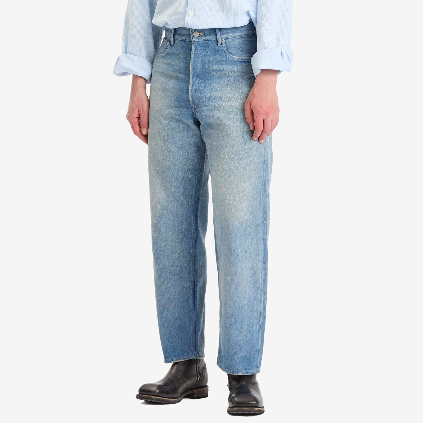 라이트 데님 와이드 팬츠 Selvedge Faded Light Denim Wide Pants A25SP03DE-LIN Light Indigo