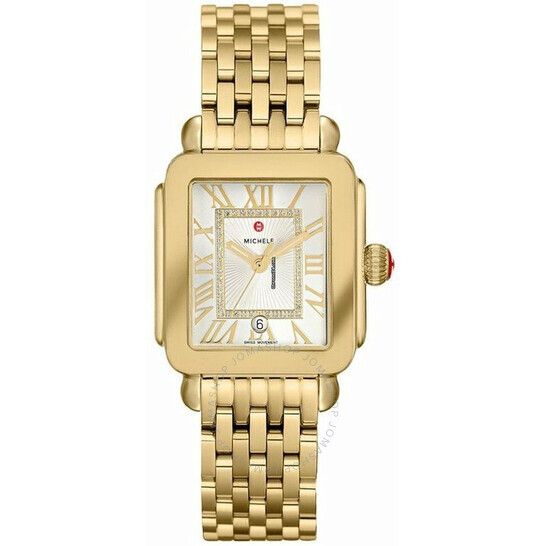 매디슨 쿼츠 다이아몬드 실버 화이트 선레이 다이얼 여성 시계 Michele Deco Madison Quartz Diamond Silver White Sunray Dial Ladies Watch MWW06G000014 MWW06G000014