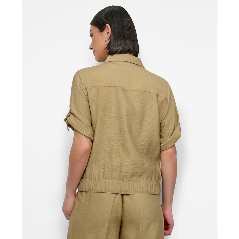 여성 반팔 자켓 Women's Snap-Front Roll-Tab Short-Sleeve Jacket 21499328 Pale Moss
