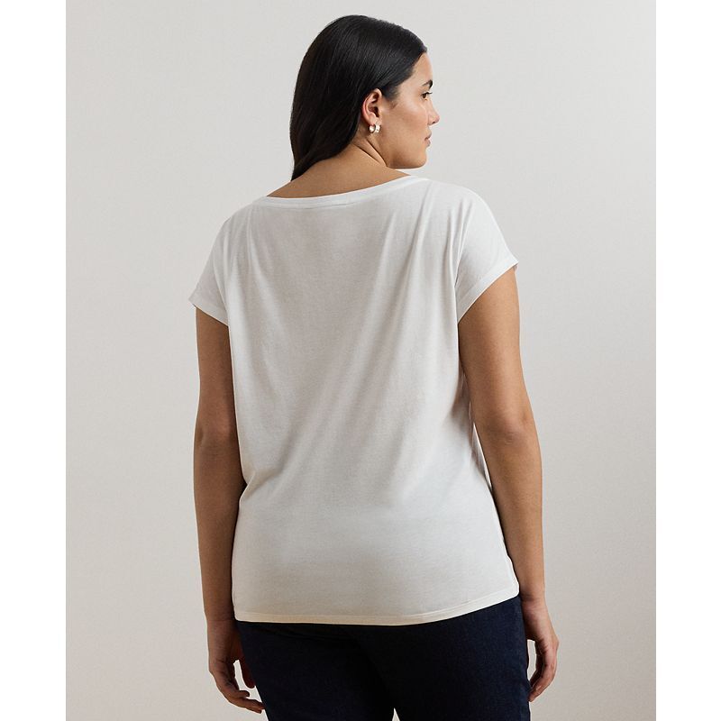 저지 그래픽 티셔츠 Plus Size Cotton-Blend Jersey Graphic Tee 20649540 White