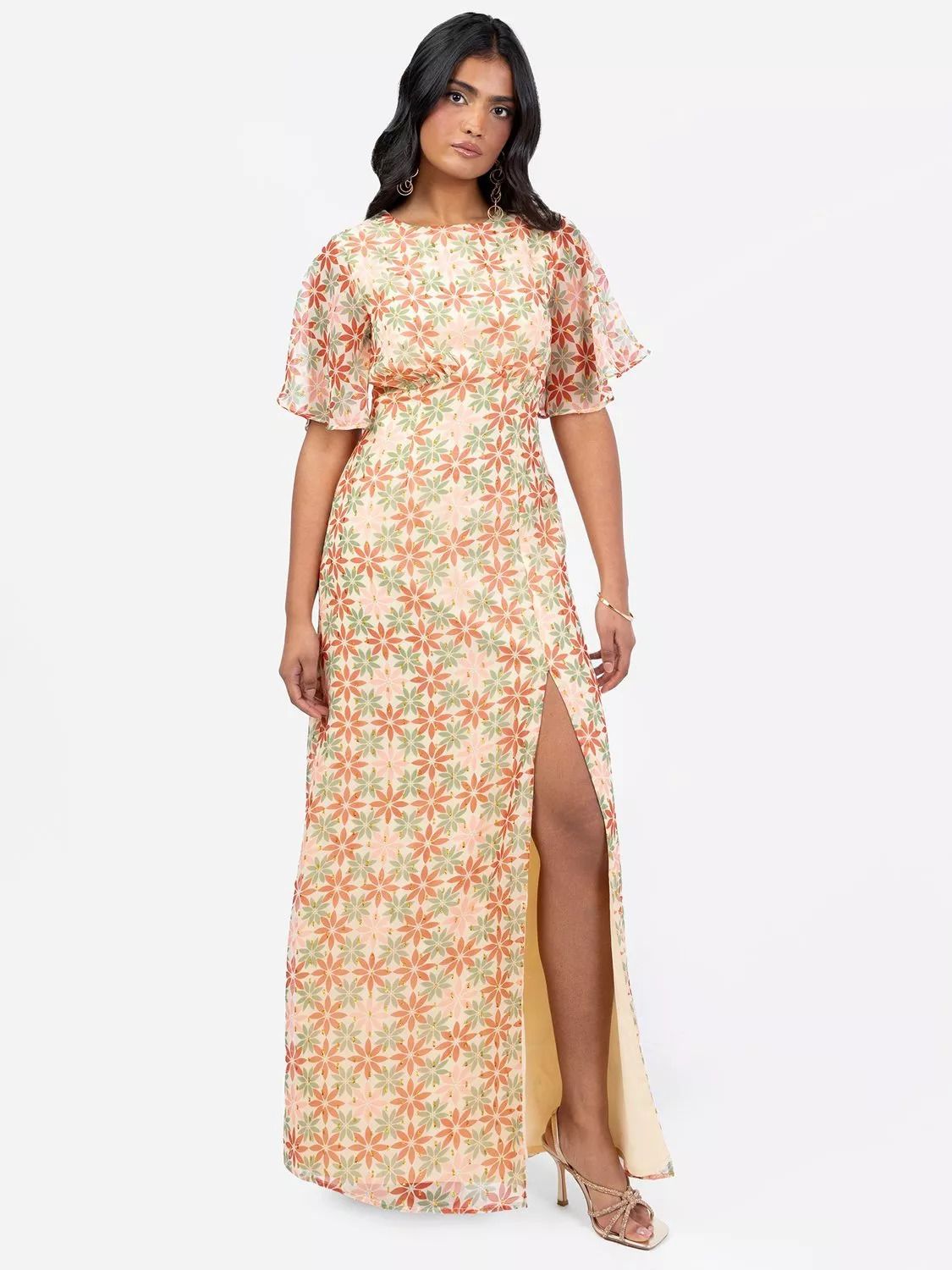 지오메트릭 플로랄 맥시 드레스 프린트 Geometric Floral Maxi Dress, Geo Print 113585922