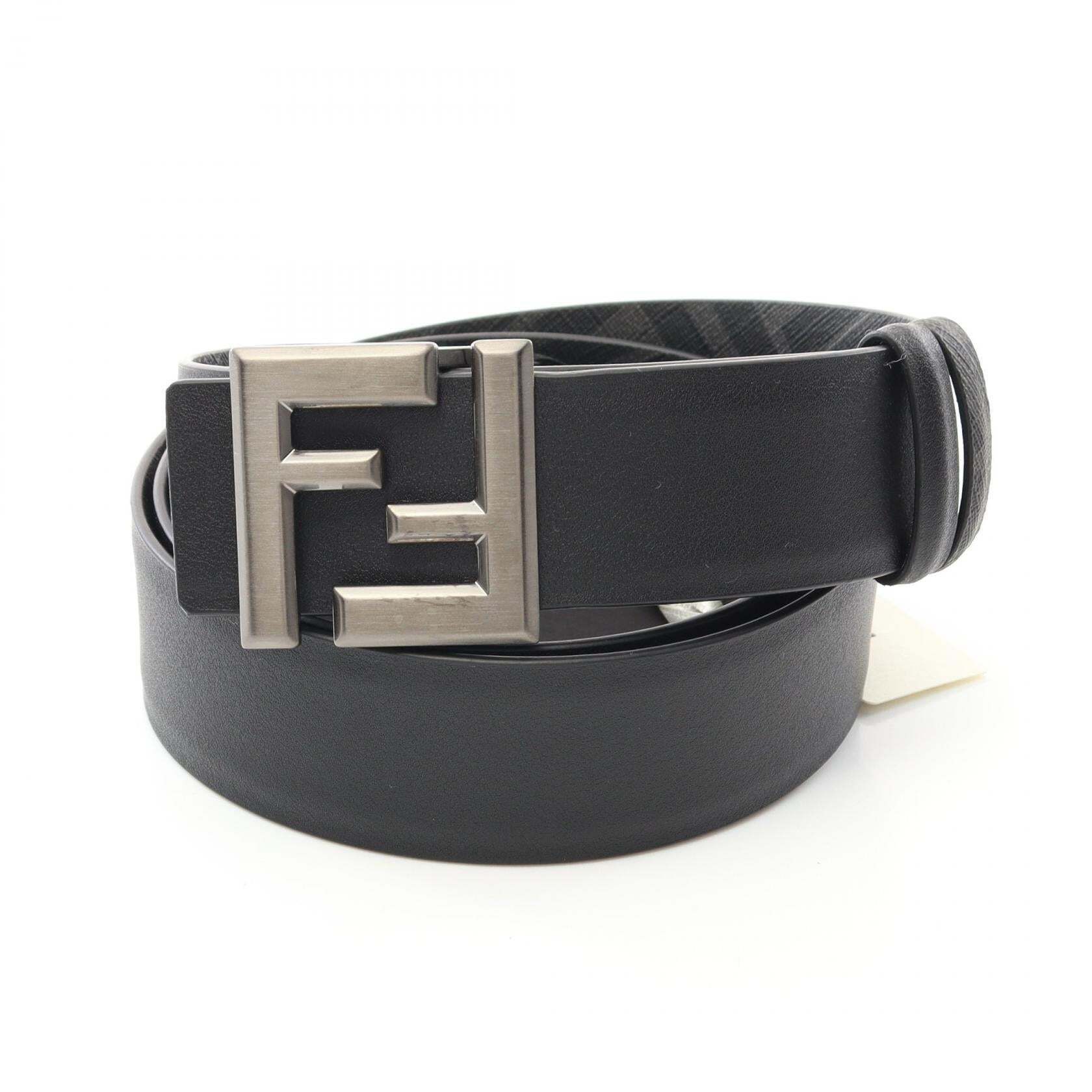 중고 남성,액세서리,벨트 ff 로고 가죽 블랙 그레이 펜디  FF   PVC    983705