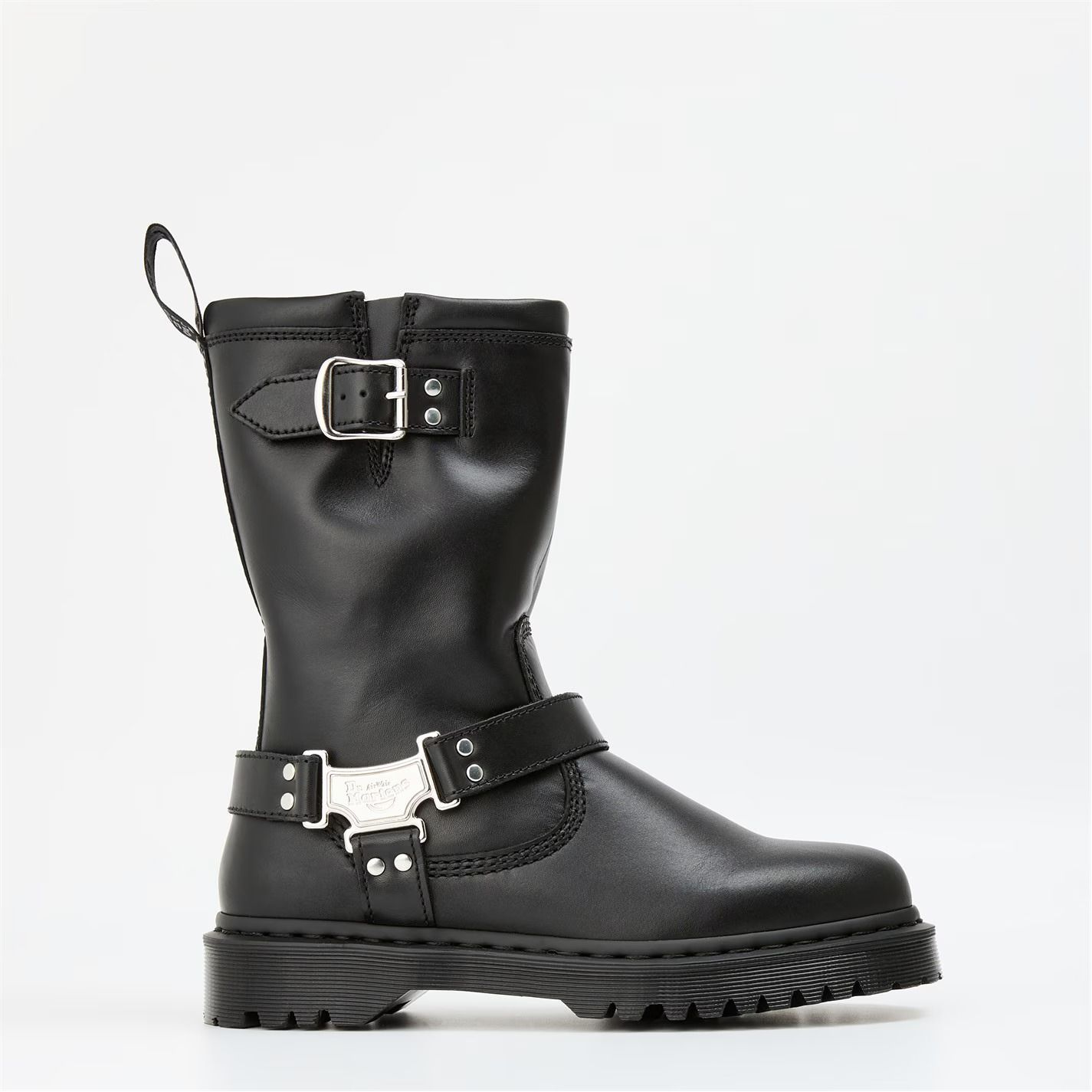 톨 가죽 바이커 부츠 Anistone Tall Leather Biker Boots 243485 Black