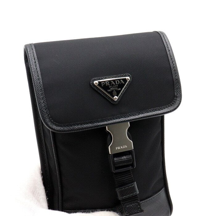 【即日発送】 Prada Re-Nylon Crossbody Case Phone Logo Triangle Saffiano 小物