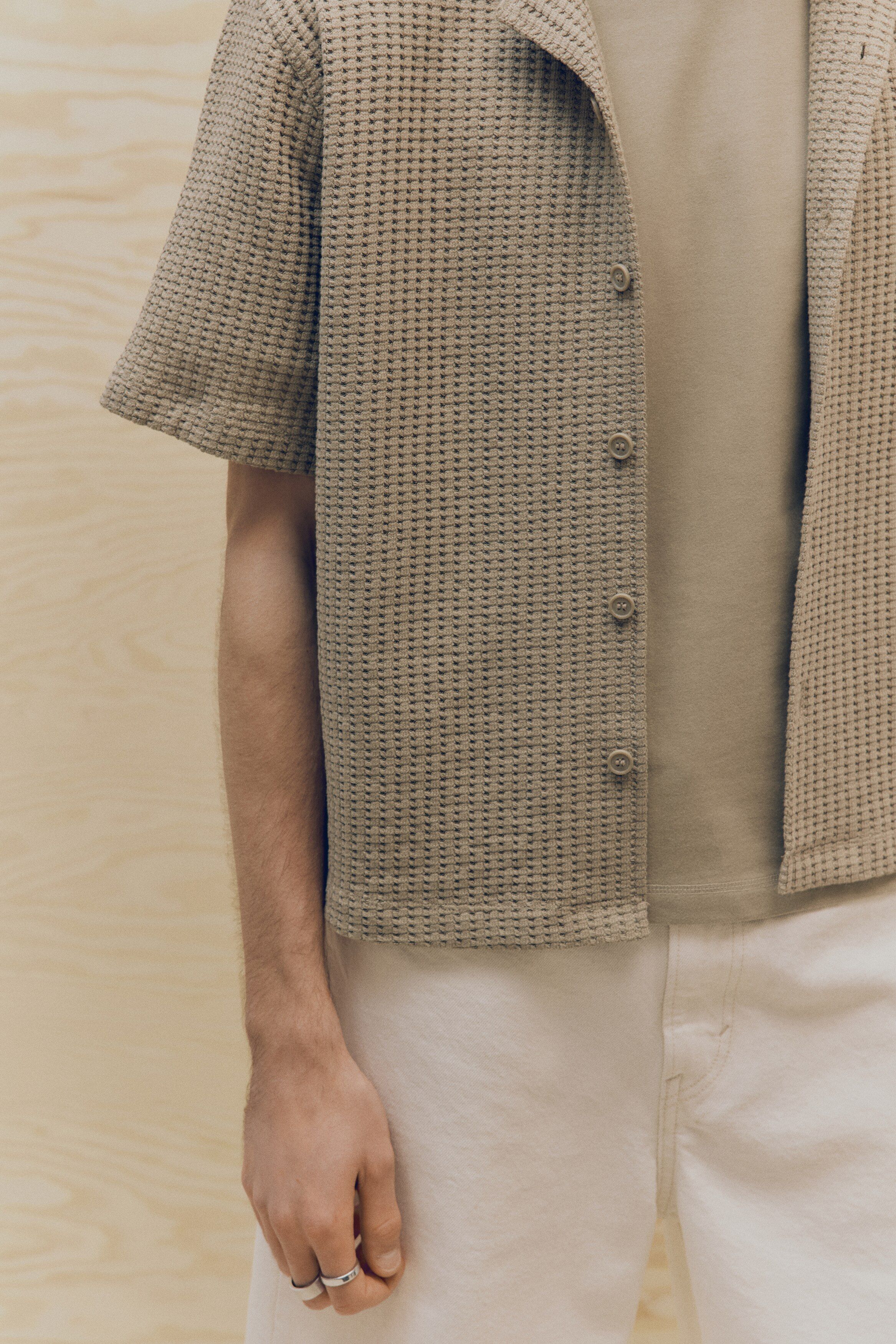 루즈 핏 셔츠 Loose Fit Waffled resort shirt 1276098001