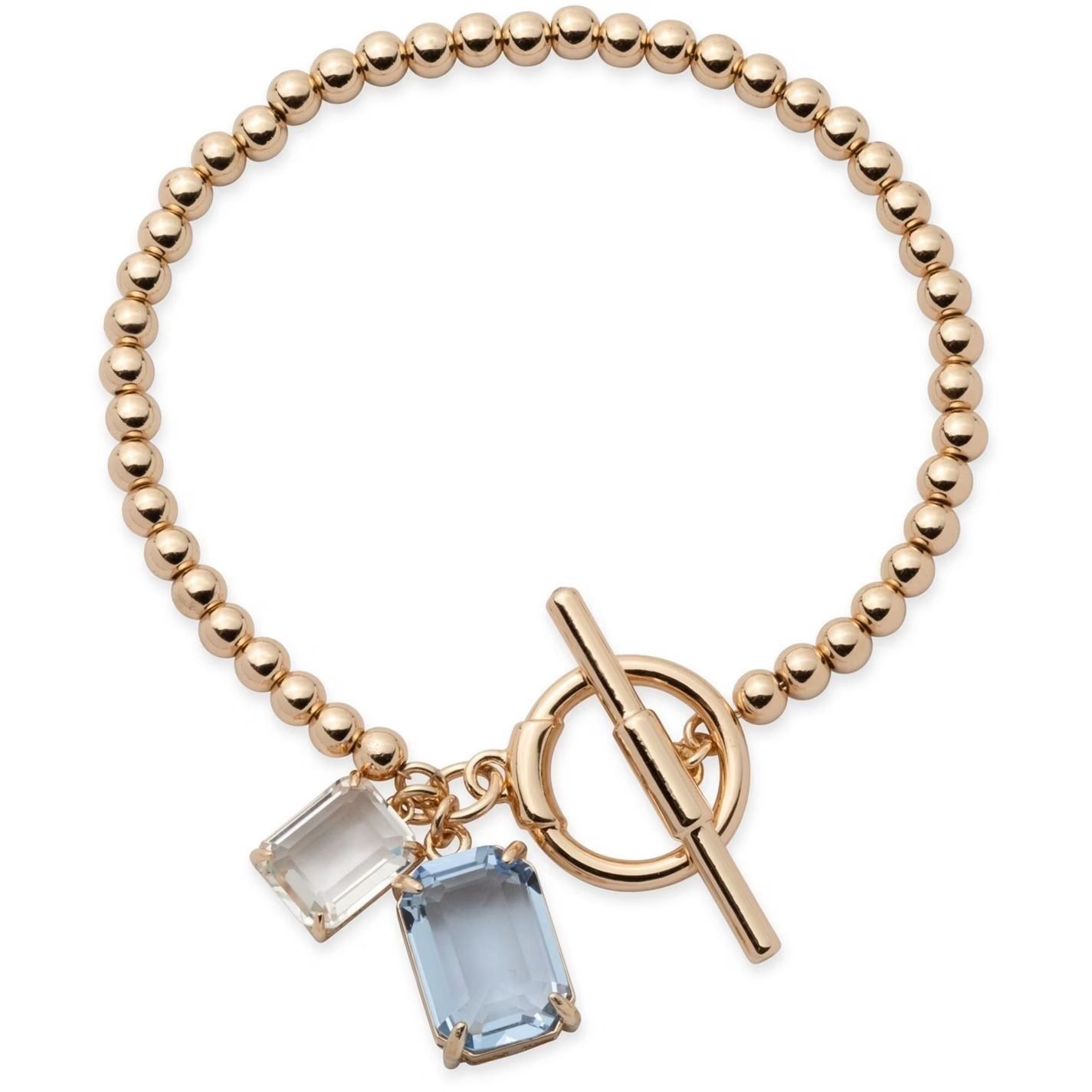 로렌 랄프 크리스탈 라이트 골드 팔찌 Lauren Ralph Lauren Pareidolia Clear Crystal & Light Sapphire Gold Bracelet 810279 Gold / Blue