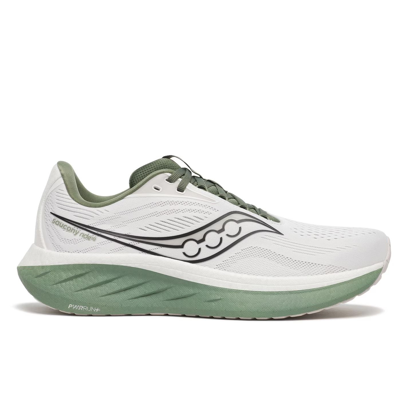 러닝 신발 남성 Ride 18 Running Shoes Mens White/Olive 21111901