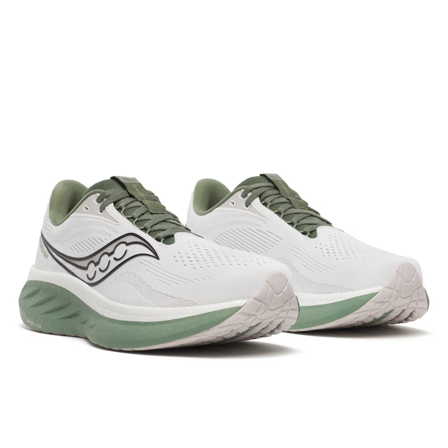 러닝 신발 남성 Ride 18 Running Shoes Mens White/Olive 21111901