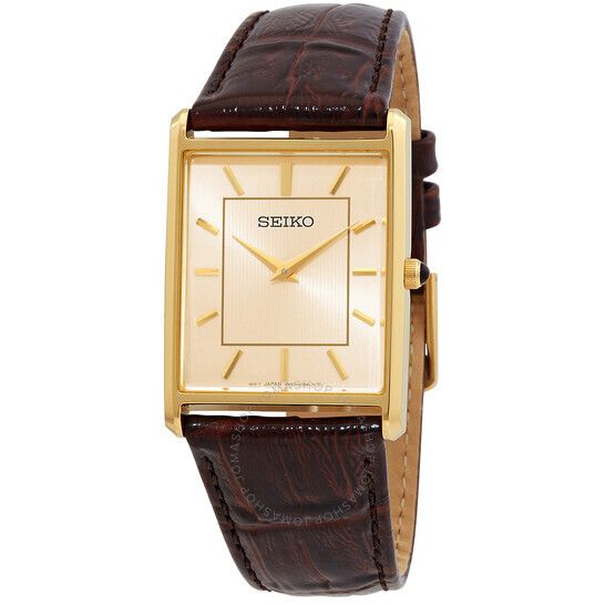 에센셜 쿼츠 라이트 다이얼 남성 시계 Seiko Essentials Quartz Light Champagne Dial Men's Watch SWR064 SWR064
