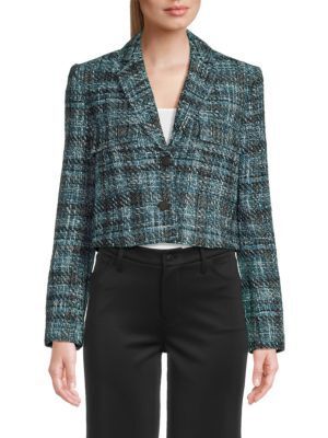 트위드 크롭 자켓 Tweed Cropped Jacket 0400021865242 GREEN MULTICOLOR
