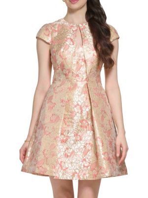 플로랄 자카드 미니 드레스 Floral Jacquard Cutout Mini Dress 0400022402095