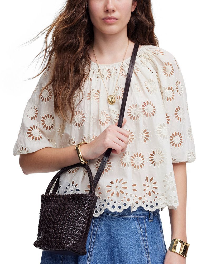 가죽 미니 가방 Handwoven Caned Leather Mini Bag 5534099