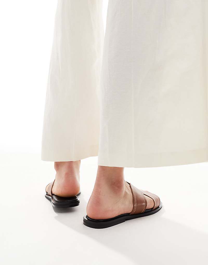 라이트 브라운 Sandalen in Hellbraun mit uberkreuzten Riemen 208410847HELLBRAUN