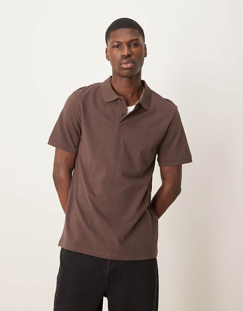 브라운 Polohemd in Braun aus Pikee 207945320Sealbraun