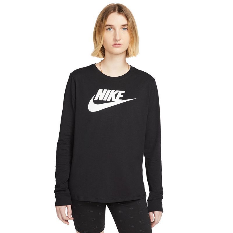 여성 스포츠웨어 에센셜 롱슬리브 로고 티셔츠 Women's Sportswear Essentials Long-Sleeve Logo T-Shirt 16118004 Black/whit