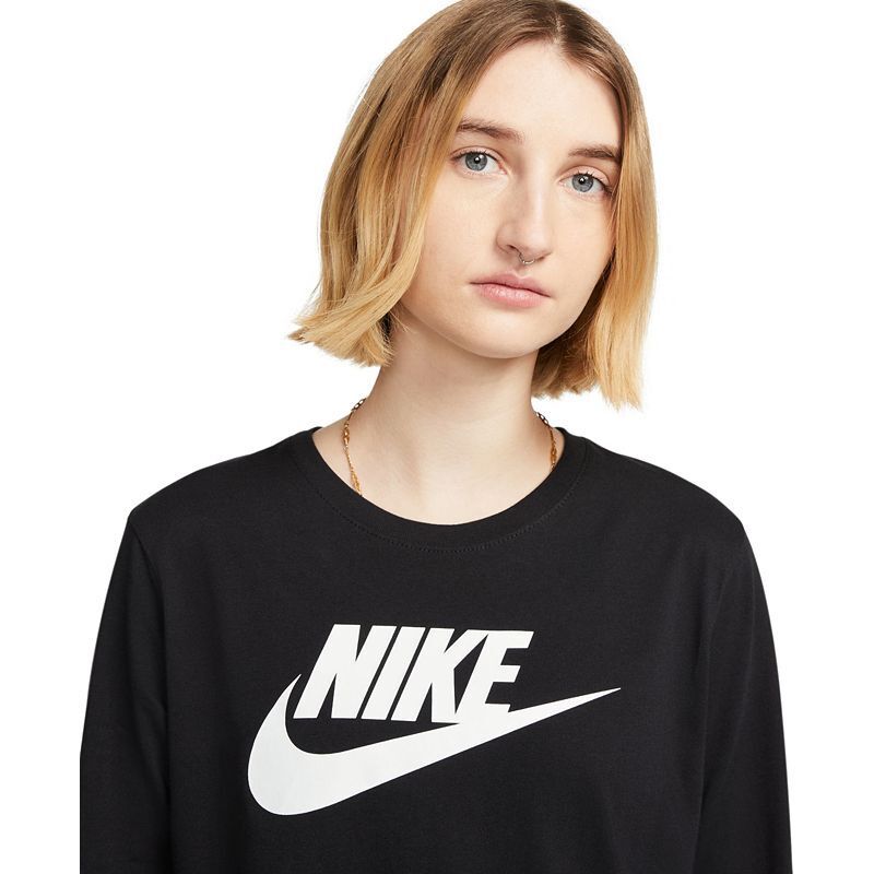 여성 스포츠웨어 에센셜 롱슬리브 로고 티셔츠 Women's Sportswear Essentials Long-Sleeve Logo T-Shirt 16118004 Black/whit
