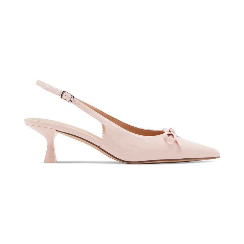 보그 보우 스카프 트윌리 슬링백 펌프스 Vogue Bow Slingback Kitten-Heel Pumps 17620654 Rose Patent