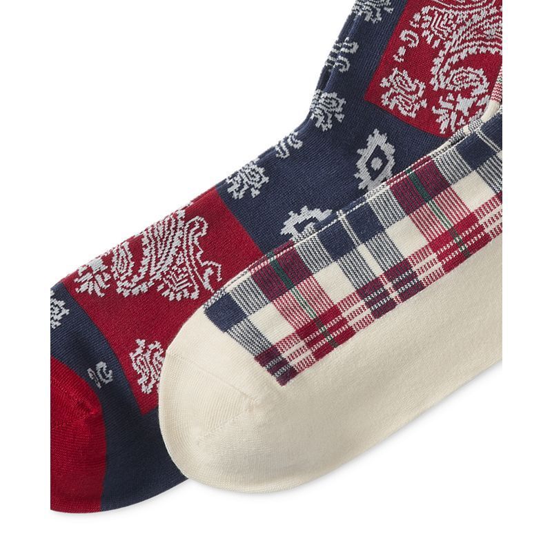 남성 반다나 삭스 Men's 2-Pk. Plaid & Bandana Slack Socks 20716900 Cream