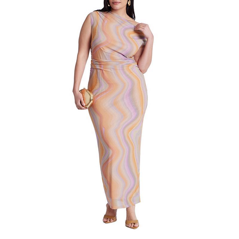 여성 프린팅 메쉬 드레스 Women's Printed Mesh Dress 22582777 Angela stripe