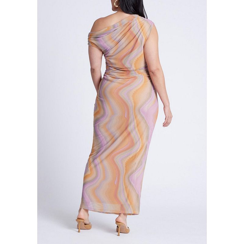 여성 프린팅 메쉬 드레스 Women's Printed Mesh Dress 22582777 Angela stripe