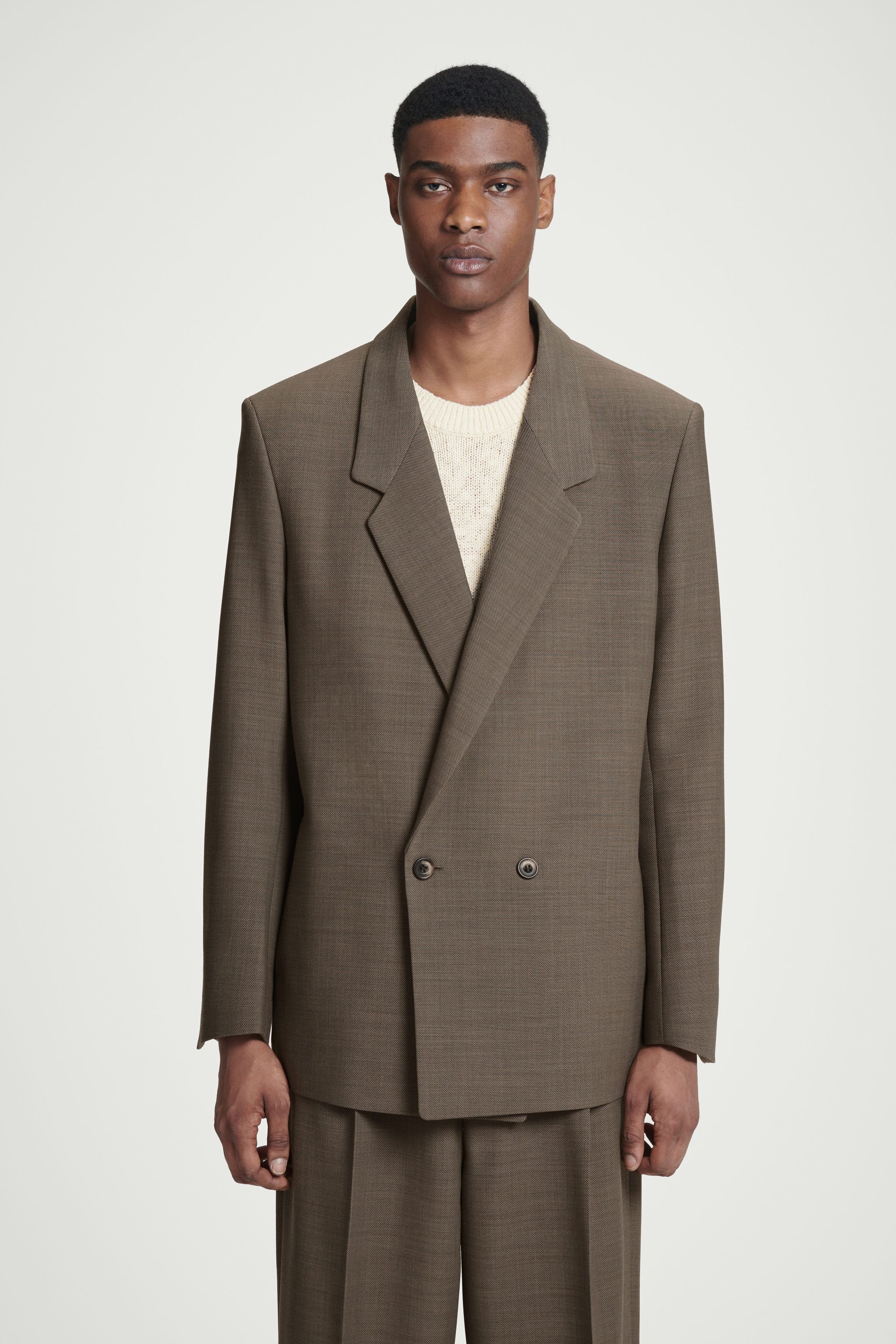 릴렉스 더블 버튼 울 블레이저 RELAXED DOUBLE-BREASTED WOOL-BLEND BLAZER 1250551001